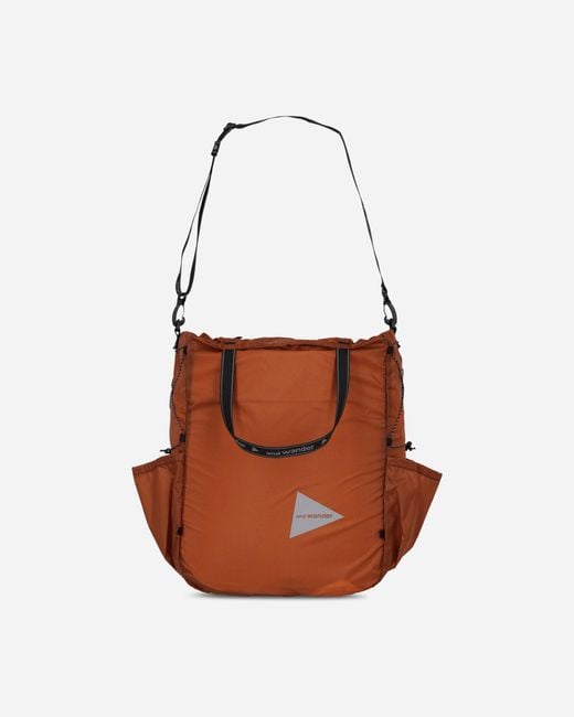 And Wander Brown Sil Tote Bag Dark for men