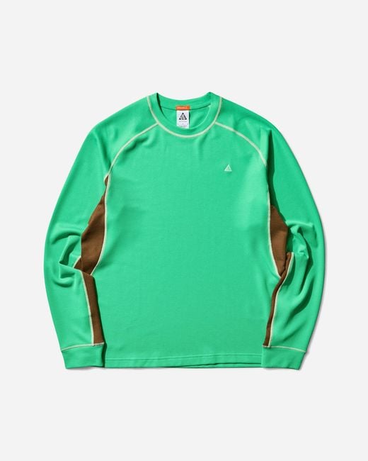 Nike Men S Acg Chinati Dri-fit Adv Longsleeve T-shirt Green Shock for men