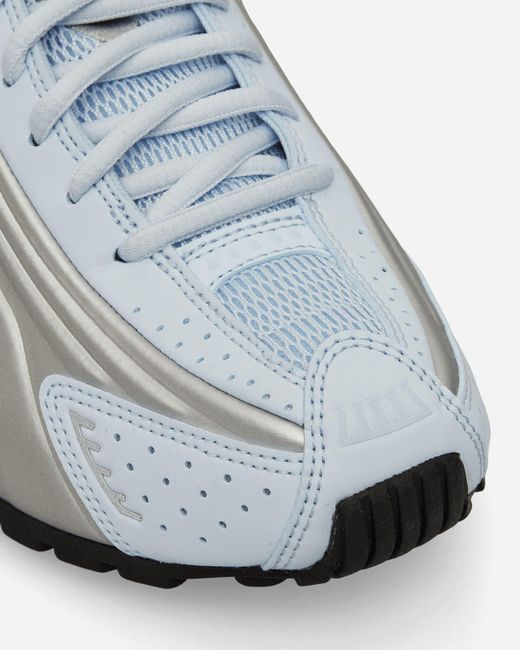 Nike White Women S Shox R4 Sneakers Blue Tint / Metallic Silver