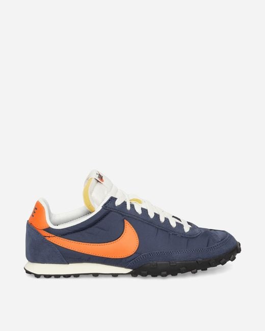 Nike Blue Waffle Racer Sneakers Midnight Navy / Safety Orange for men