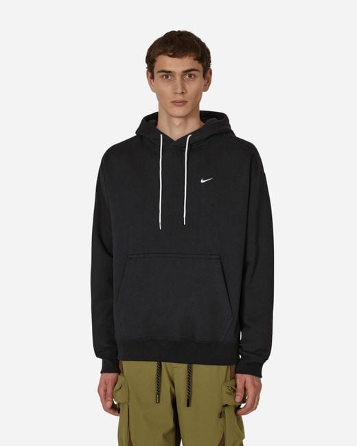 Nike Solo Swoosh Hooded Sweatshirt Black for Men | Lyst
