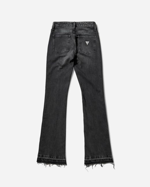 Guess Black S Flare Denim Pants Used Sanded Wash