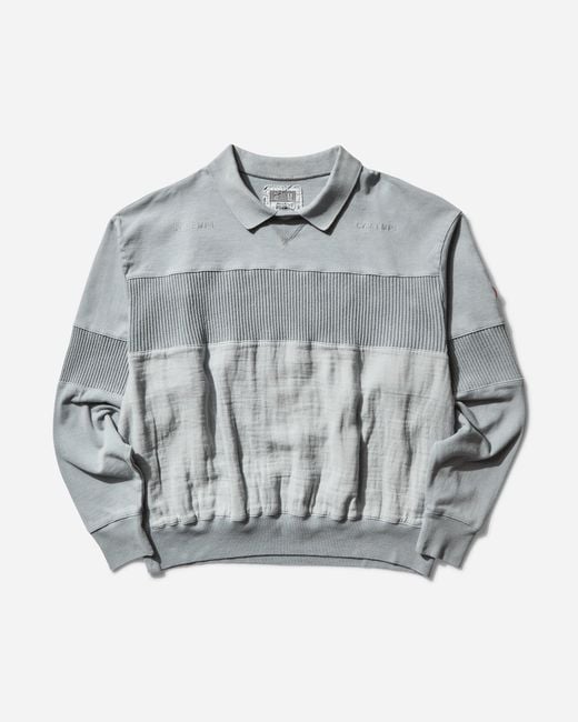 Cav Empt Gray Overdye Collared Light Crewneck Sweatshirt for men