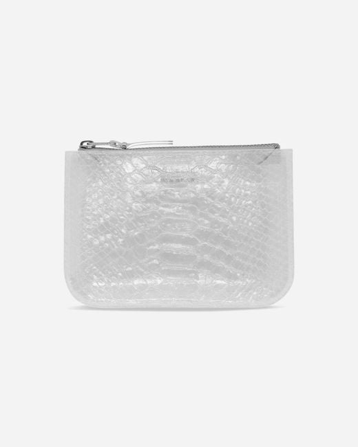 Comme des Garçons White Transparent Snake Zip Pouch Clear for men