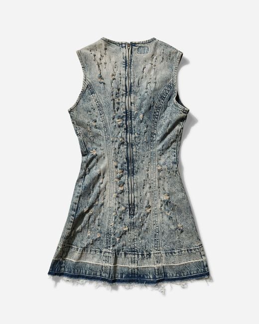 Guess Gray Distressed Mini Dress Flight Sanded Wash