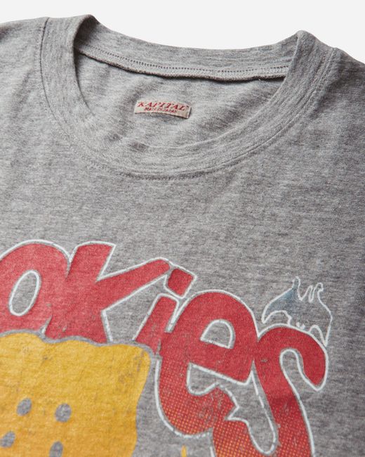 Kapital Gray Top Jersey Crew T-Shirt (Buster Peckish Bowy) for men