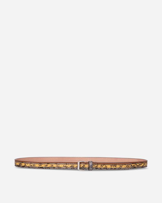 Dries Van Noten White Printed Leather Belt for men