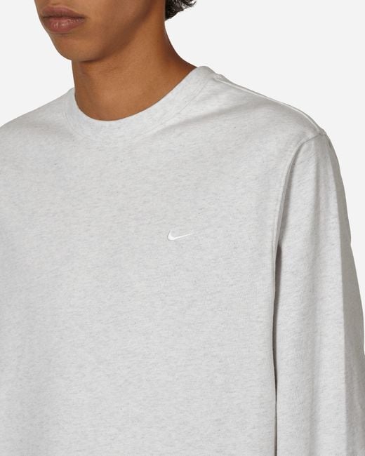 Nike Gray Solo Swoosh Longsleeve T-shirt Birch Heather for men