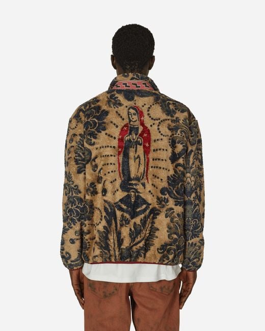 Kapital Damask Fleece Zip Jacket (virgin Mary) in Natural