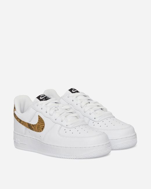 Nike White Air Force 1 Low Sneakers Ivory Snake for men