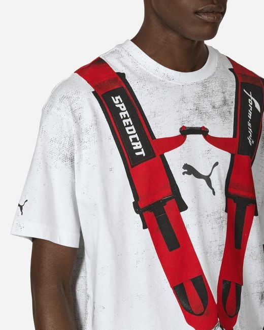 PUMA Red A$ap Rocky Seatbelt T-shirt White / Rosso Corsa for men