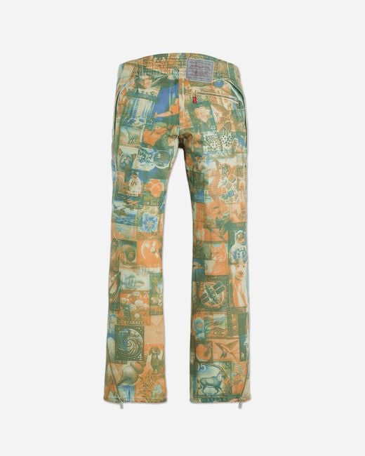 Kiko Kostadinov Green Women S Levi's Carina Flared Jeans Postal Stamp Print