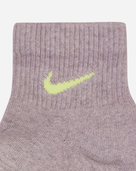 Nike White Everyday Plus Cushioned Ankle Socks Yellow / Purple / Cream for men