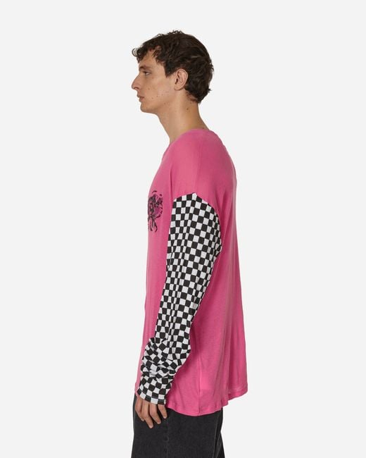 ERL Pink Printed Light Jersey Longsleeve T-shirt Fuchsia for men