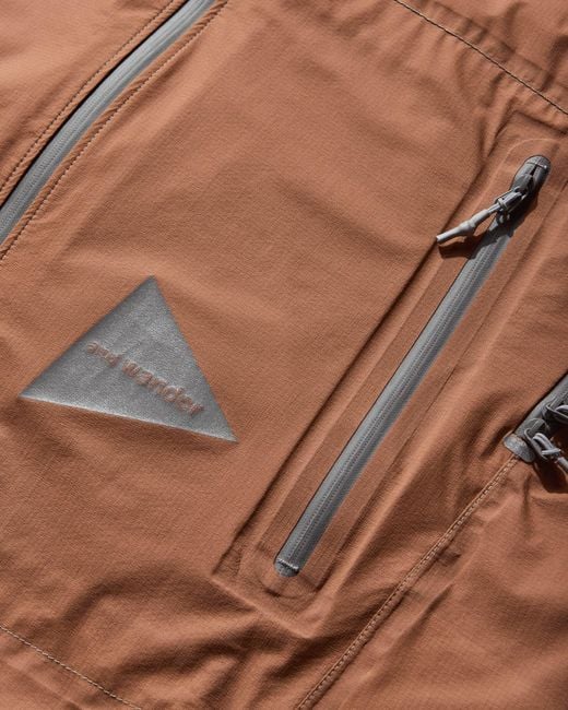 And Wander Brown 3L Ul Rain Jacket for men
