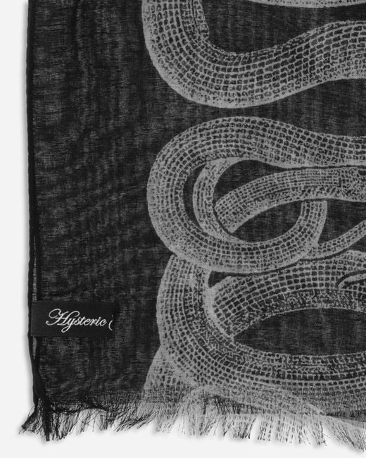 Hysteric Glamour Black Snake Loop Pattern Scarf for men