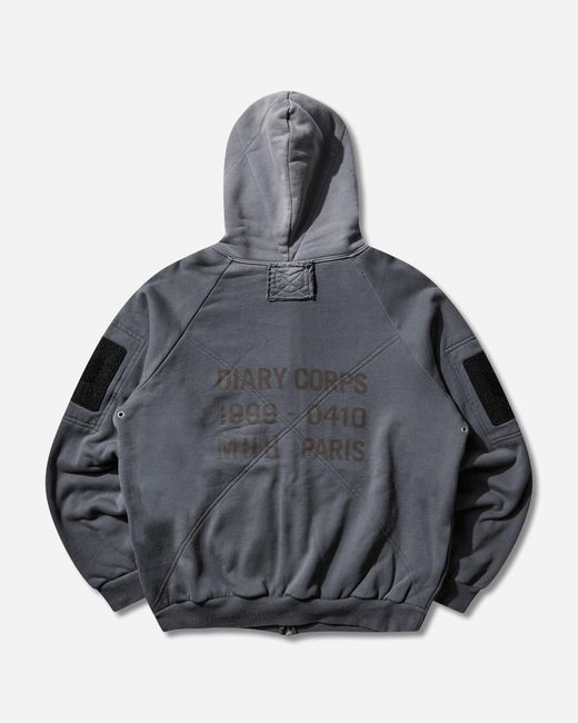 DIARY 1999 Gray Men S Waffle Lined Hoodie for men
