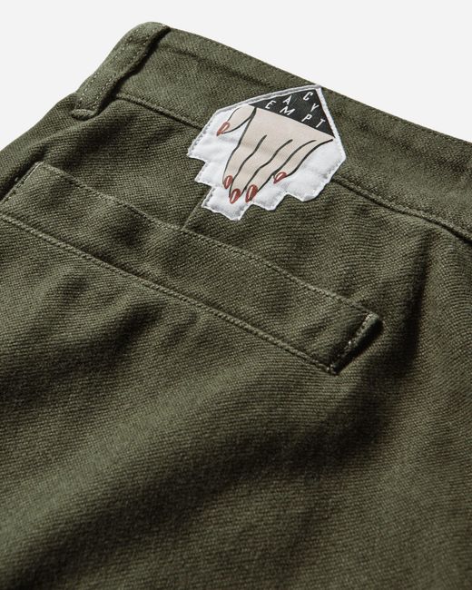 Cav Empt Green S Brushed Soft Cotton One Tuck Pants for men