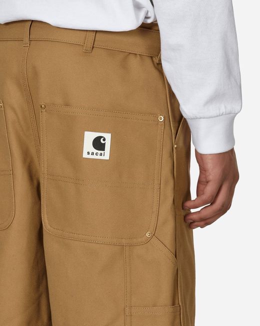 Sacai Natural Carhartt Wip Duck Shorts for men