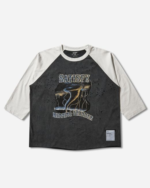 Satisfy Gray Men S Mothtech Baseball Tee Aged Black for men
