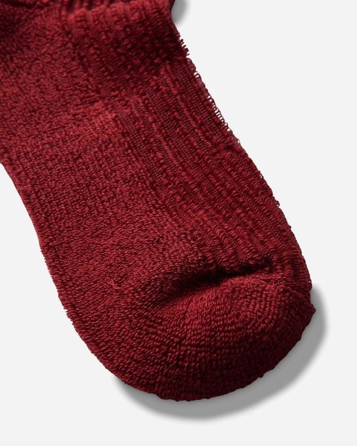 Aries Red Towelling Column Socks for men