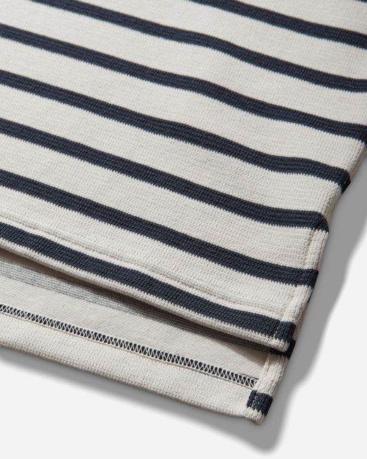 Junya Watanabe White Men S Striped Longsleeve Polo Natural / Navy for men