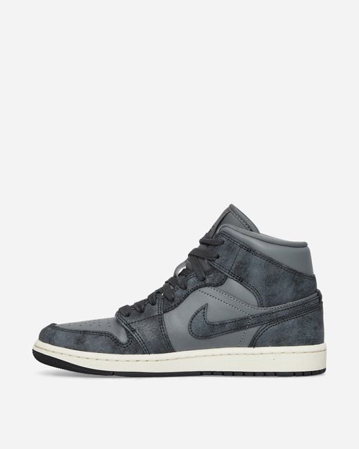 Nike Blue Wmns Air Jordan 1 Mid Sneakers Smoke Grey / Off Noir for men