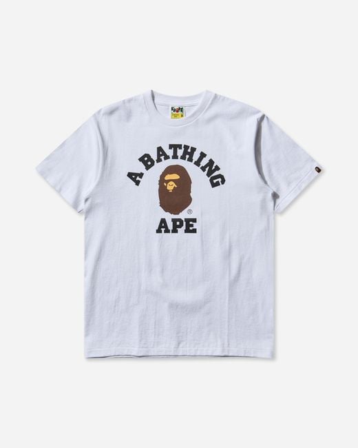 A Bathing Ape Blue Men S College T-shirt for men
