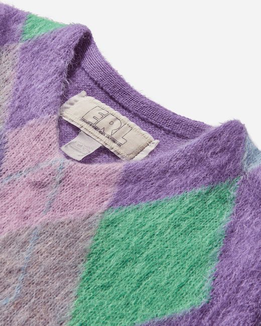 ERL Purple Argyle Mohair Vest for men