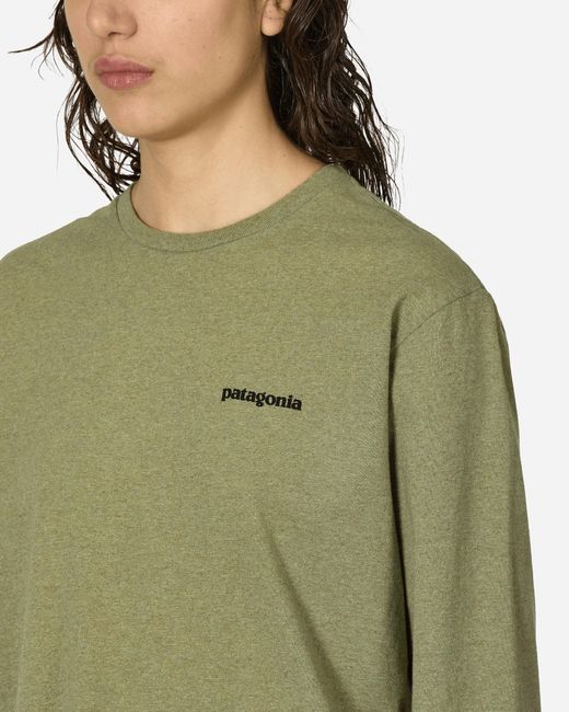 Patagonia Green P-6 Logo Responsibili Longsleeve T-shirt Buckhorn