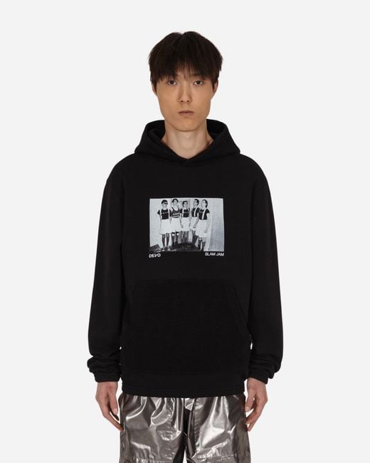SLAM JAM Black Devo Reverse Evolution Hooded Sweatshirt for men