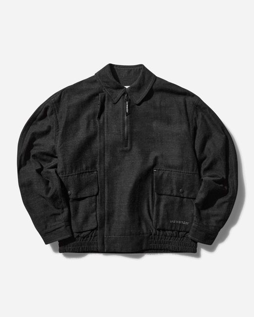 And Wander Black S Zip Up C/W Jacket Dark for men