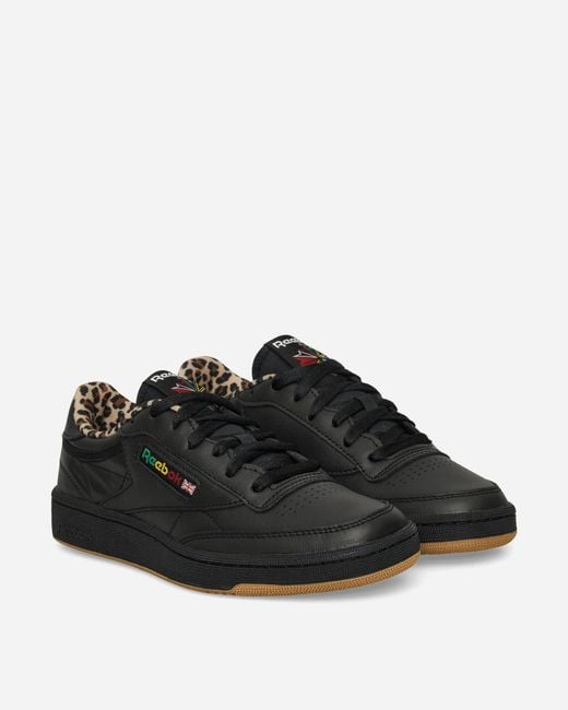 Reebok Black Wacko Maria Club C 85 Vintage Sneakers / Leopard for men