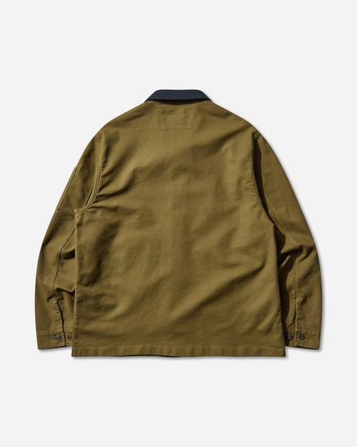 C P Company Green Men S Double Satin Utility Overshirt Capers for men