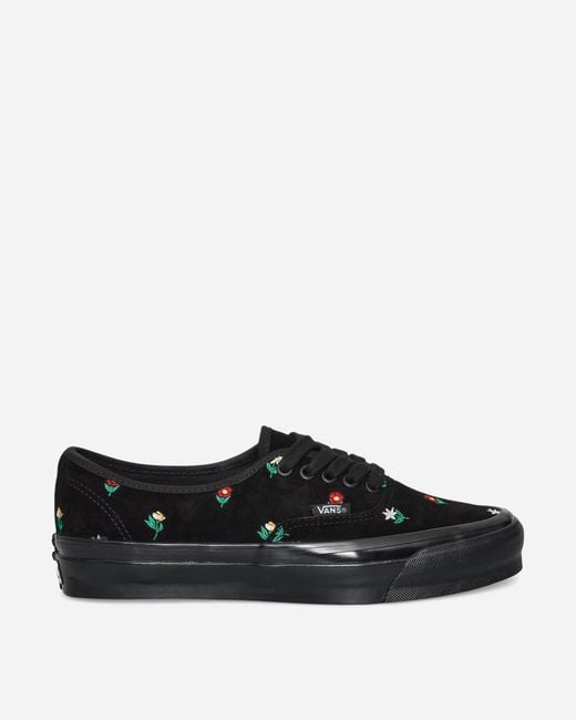 Vans Black Authentic 44 Embroidery Sneakers Flower Print for men