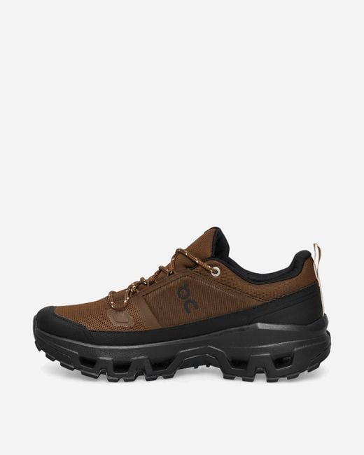 On Shoes Brown Cloudrock Low Wp Sneakers Earth for men