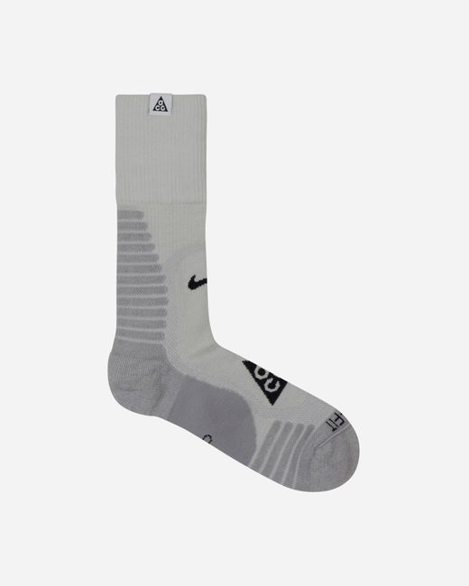 Nike White Acg Outdoor Cushioned Crew Socks / Light Smoke for men