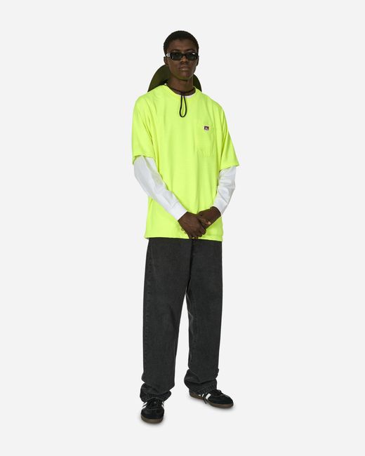 Ben Davis Work Clothes Green Heavy Duty Classic Label Pocket T-Shirt Hi Vis for men