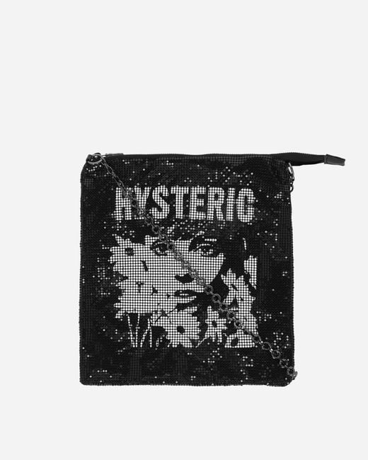 Hysteric Glamour Black Flower Traveling Metal Mesh Shoulder Bag