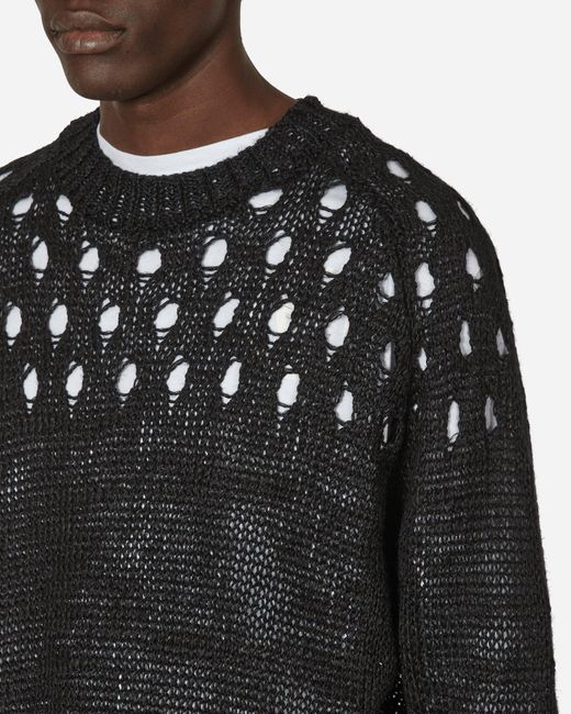 Dries Van Noten Black Linen Crewneck Sweater for men