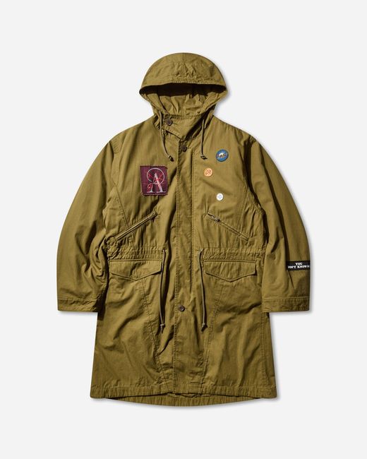 Undercover Green Men S Patches Parka Jacket Khaki for men