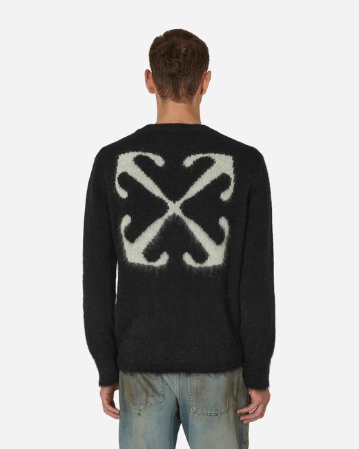 Off White c o Virgil Abloh Mohair Arrow Knit Crewneck Sweater in