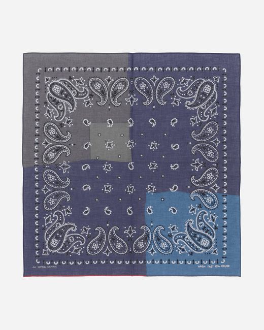 Kapital Blue Fastcolor Selvedge Bandana (paisley Patchwork) for men
