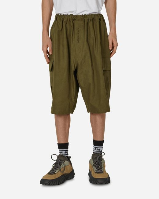 Acne Green Ripstop Shorts Olive for men