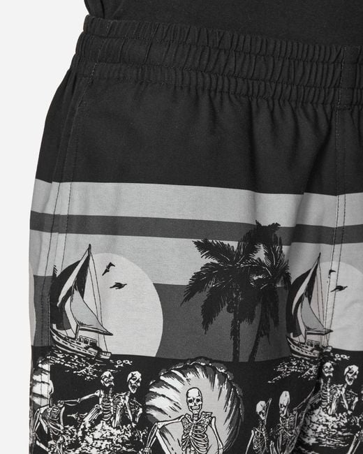Pleasures Black Beach Shorts for men