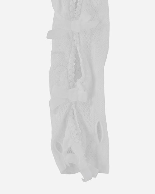 Nodress White S Velvet Bow Lace Oversleeves