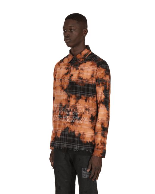 SLAM JAM Orange Check Shirt for men