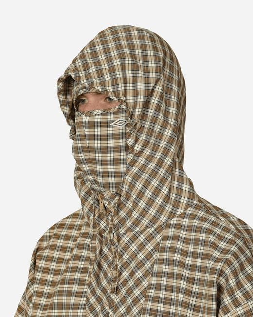 Umbro Natural Masked Hood Plaid Overshirt Brown / for men