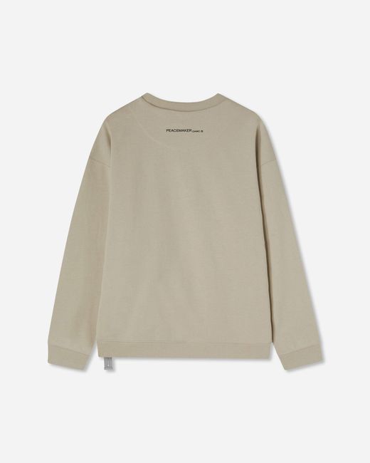 Oamc Peacemaker White Men S Bird Loose Fit Crewneck Sweatshirt Sand for men