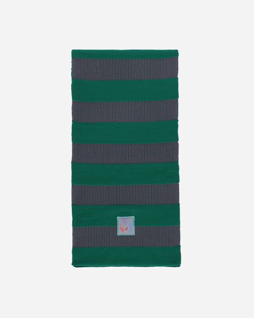 Cav Empt Green Poly Knit Stripe Scarf for men